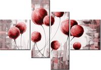130CM 90 OBRAZ 4 ELEM ABSTRAKCYJNE DMUCHAWCE CZERWIENI ŚCIENNY