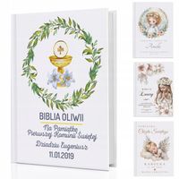 Biblia dla dzieci Prezent Chrzest Pamiątka Chrztu Komunii Nadruk na Okładce