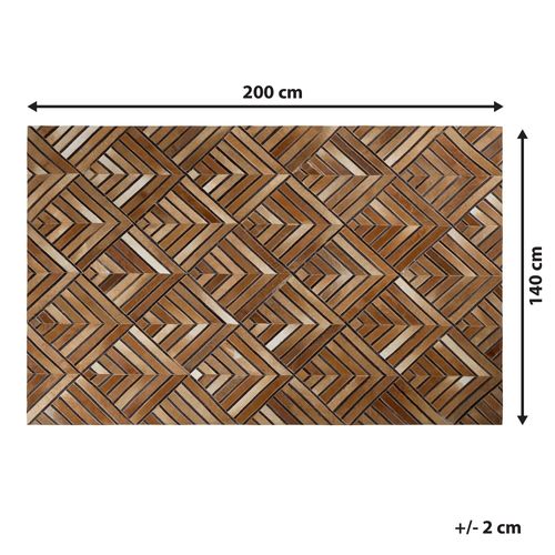 Dywan patchwork skórzany 140 x 200 cm brązowy TEKIR na Arena.pl