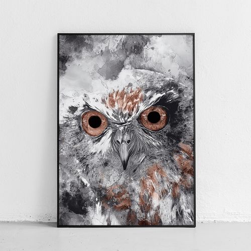 Plakat sowa abstrakcja 40x50 cm w czarnej ramie na Arena.pl