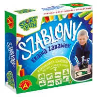 Drewniane szablony dla dzieci do rysowania kredami Kraina zabawek Sport&Fun