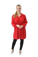 Plisowana Tuniko-Sukienka z Paskiem Czerwona UNI