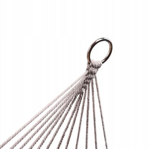 Hamak ogrodowy boho siatka frędzle leżak wiszący makrama 200cm szary na Arena.pl