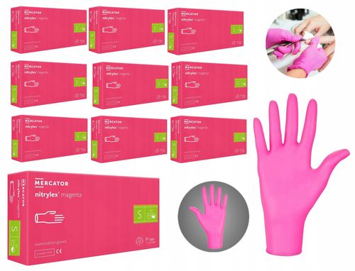 rękawice nitrylowe 100 szt. 7-s nitrylex magenta - 10 szt. na Arena.pl
