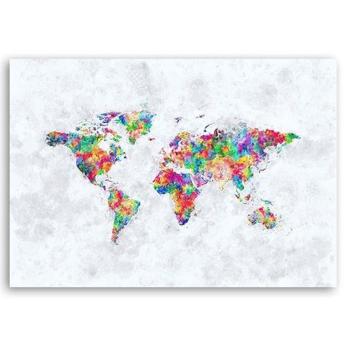 Deco Panel, Kolorowa mapa świata 70x50 na Arena.pl