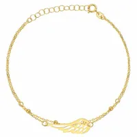 Złota Podwójna Bransoletka Skrzydło Kulki GRAWER