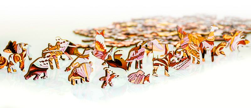 Puzzle drewniane dla dorosłych i dzieci lew A4 128 elementów zdjęcie 6