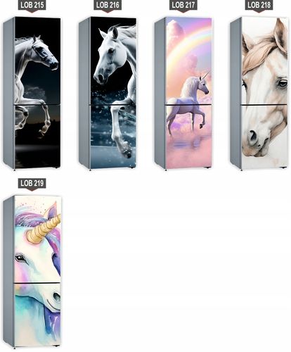 Naklejka samoprzylepna okleina tapeta na lodówkę jednorożec tęcza 171x70 cm na Arena.pl