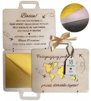 Kartka PREZENT na 18 URODZINY OSIEMNASTKĘ pudełko koperta na pieniądze