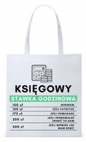 Dla Księgowej Księgowego Torba Eco Biała Shopper Z Nadrukiem Ze Zdjęciem