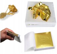 ZŁOTE PŁATKI ZŁOTA FOLIA DO DECOUPAGE 100 SZT DO ZŁOCEŃ POZŁOTNICTWO 8,5 CM