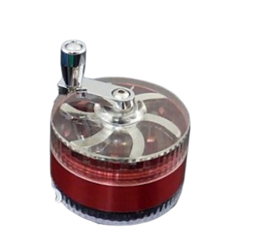 Czerwony Młynek Metalowy do Tytoniu z Korbką 3 Częściowy Grinder Crusher na Arena.pl