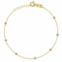 Złota Bransoletka 333 Modne Kolorowe Kulki GRAWER