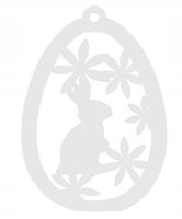 1. Zawieszka ażurowa ozdoba jajko święta pisanka Wielkanoc zajączek biel