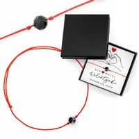 BRANSOLETKA SZCZĘŚCIA AMULET TURMALIN NA WALENTYNKI + PUDEŁKO