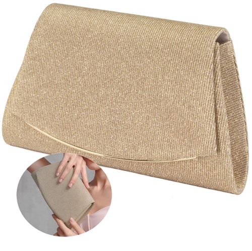 Złota Torebka Wieczorowa Kopertówka Wizytowa Mała Łańcuszek Elegancka na Arena.pl