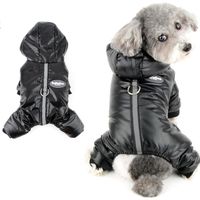 Zimowy Kombinezon dla Psa z Polarem i Kapturem Czarny 4,3 kg-6 kg