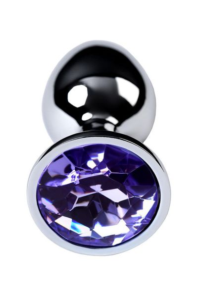 silver anal plug with gem, blue zdjęcie 2