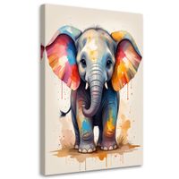 Obraz do pokoju dziecięcego salonu, Kolorowy słoń słonik