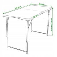 SKŁADANY STÓŁ STOLIK TURYSTYCZNY TARASOWY WALIZKA OGRODOWY CZARNY 60x120CM