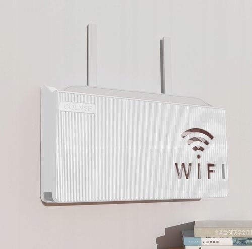 UCHWYT ŚCIENNY PÓŁKA na ROUTER WIFI SWITCH BIAŁA na Arena.pl