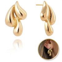 kolczyki ze stali szlachetnej platerowane 14k złotem, sztyft kst3235