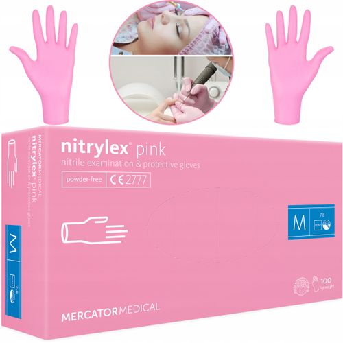 Rękawice Nitrylowe 100 szt. 8-M Nitrylex Pink na Arena.pl