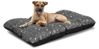 Legowisko dla psa poduszka PRESTIGE 100x70 cm wodoodporna kości srebrne L