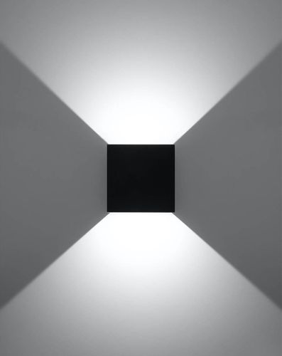 Kinkiet LAMPA przyścienna elewacyjna SL.0545 kwadratowa OPRAWA metalowa LED 6W 3000K kostka cube IP54 czarna na Arena.pl