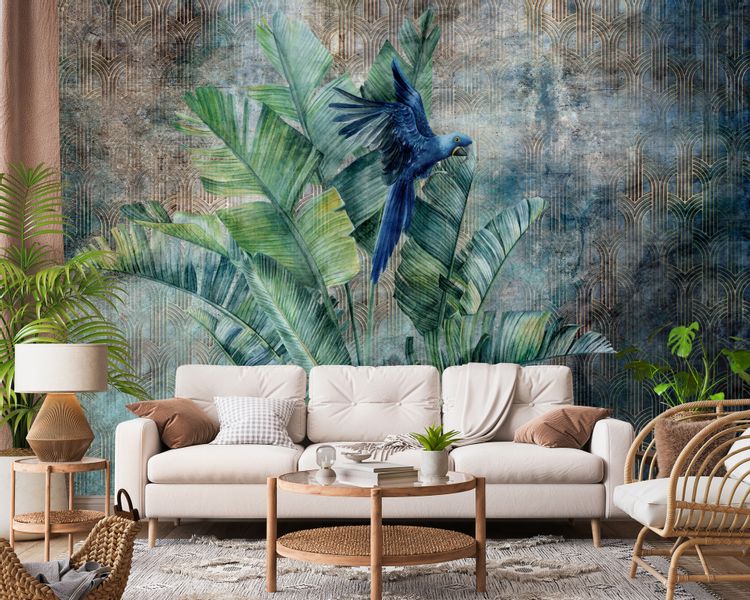 Fototapeta Do Salonu Liście Natura Papuga ABSTRAKCJA 180cm x 120cm zdjęcie 3