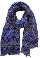 Diamond - modny szalik dwustronny zygzaki fioletowy 04 90cm x 180cm