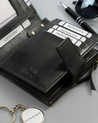 skórzany portfel męski w stylu retro - rovicky na Arena.pl