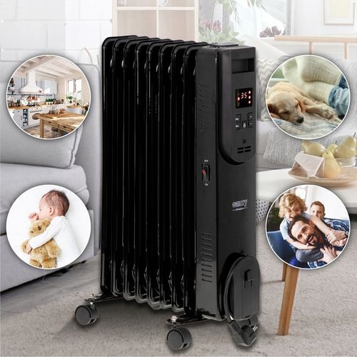 Grzejnik Olejowy LED z pilotem 11 żeberek Olejak 2500W Czarny Camry na Arena.pl