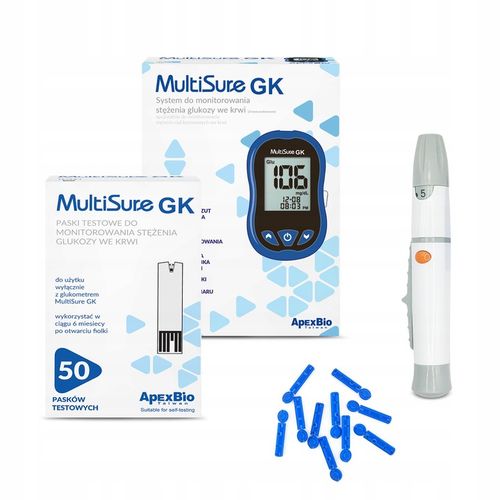 Ketometr Glukometr 2w1 Multisure GK pomiar glukozy ketonów + paski glukoza na Arena.pl