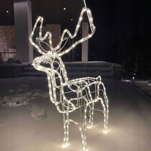 RENIFER ŚWIECĄCY LED DUŻY Z RUCHOMĄ GŁOWĄ BIAŁY CIEPŁY IP44 ZEWNĘTRZNY na Arena.pl