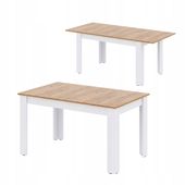 Stół rozkładany LOFT 80x140/195 do jadalni - craft złoty / biały