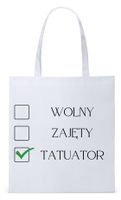 Torba Biała Eco Shopper Dla Tatuażysty Prezent Z Nadrukiem Ze Zdjęciem