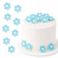 NIEZAPOMINAJKI WAFLOWE NIEBIESKIE 3,6CM 8SZT DEKORACJA TORTU BABECZEK
