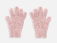 Rękawiczki BUSIA futerkowe pięciopalczaste brudny róż L 19cm