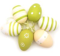 JAJKA ZAWIESZKI PISANKI DO ZAWIESZENIA 6 szt BIAŁE ZIELONE