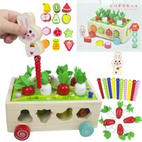 DREWNIANY SORTER KLOCKÓW UKŁADANKA KSZTAŁTÓW MONTESSORII KOSTKA