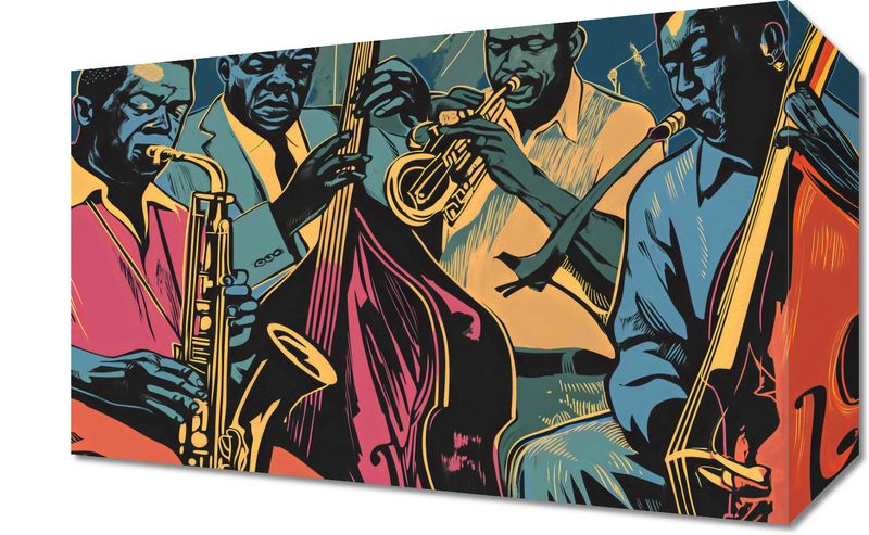 Obraz 30x20cm Jazzmani w Gazie zdjęcie 1