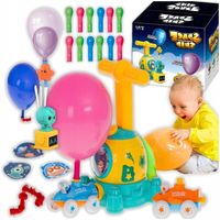 ZESTAW POMPKA SAMOLOT WYRZUTNIA RAKIET DO BALONÓW AUTKA ZABAWKI + AKCESORIA