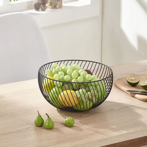 CZARNY METALOWY KOSZYK 25CM MISA MISKA OKRĄGŁY ORGANIZER POJEMNIK DRUCIANY na Arena.pl