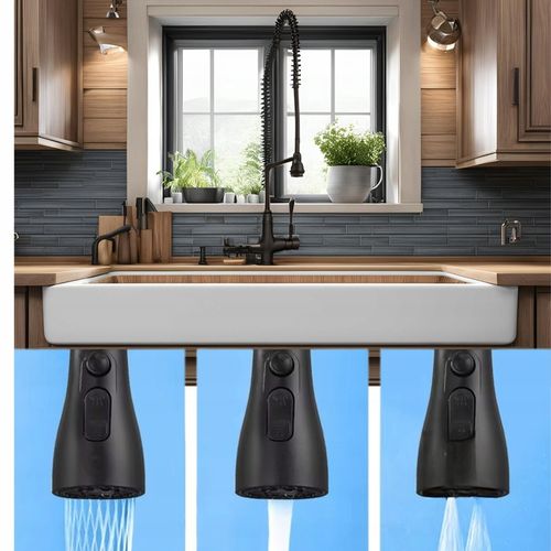 PRZEDŁUŻACZ KRANU KUCHENNEGO AERATOR PERLATOR 3 FUNKCJE 360° CZARNY LOFT 2s na Arena.pl