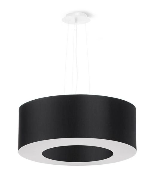 Abażurowa LAMPA wisząca SL.0748 okrągła OPRAWA zwis materiałowy czarny zdjęcie 1
