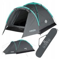 Namiot Turystyczny Kempingowy Dwuosobowy Wodoodporny Szary + Pokrowiec