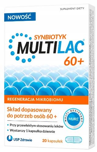 MULTILAC 60+ synbiotyk probiotyk dla seniora ODPORNOŚĆ 20 kaps. na Arena.pl