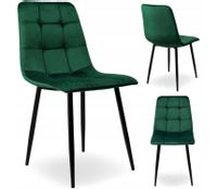 Krzesło tapicerowane welurowe do salonu jadalni velvet loft zielone