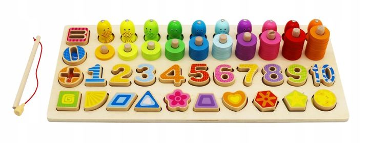 MONTESSORI EDUKACYJNA TABLICA SORTER RYBKI CYFRY zdjęcie 8